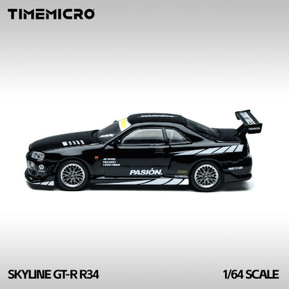 (PREORDER) TimeMicro Nissan Skyline GT-R R34 "Black Street" Black
