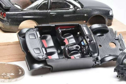 (PREORDER) Stance Hunters Nissan Skyline GT-R R34 (Full Carbon-Black)