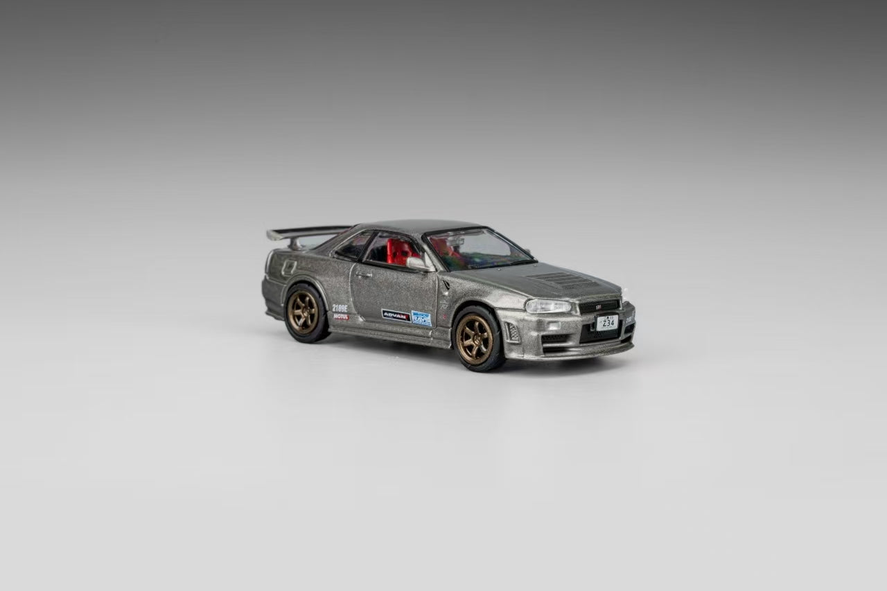 (PREORDER) DM MODEL Nissan Skyline GT-R R34 (RHD) CRS Dark Metal Grey Latte Art