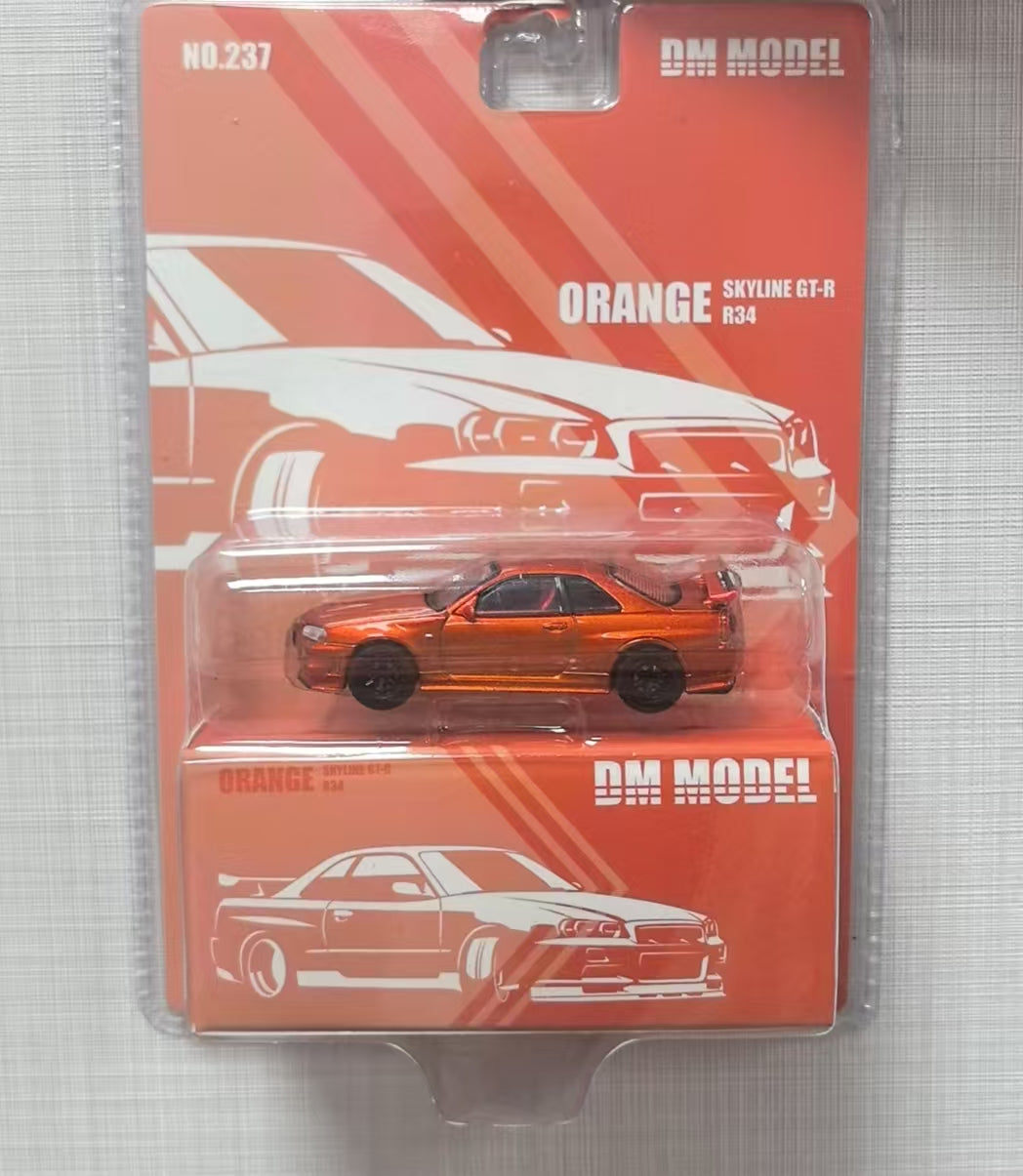(PREORDER) DM MODEL Nissan Skyline GT-R R34 (RHD) Sunset Orange