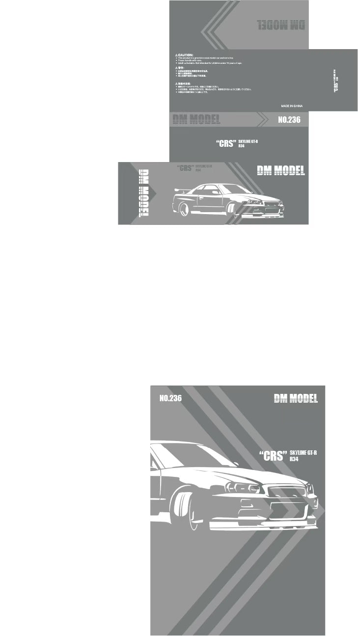 (PREORDER) DM MODEL Nissan Skyline GT-R R34 (RHD) CRS Dark Metal Grey Latte Art
