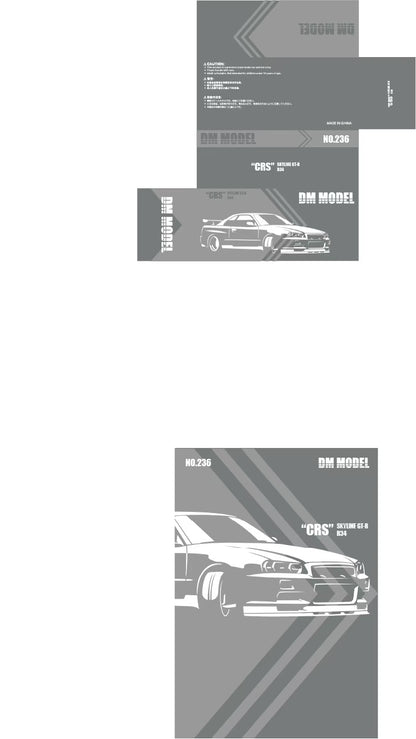 (PREORDER) DM MODEL Nissan Skyline GT-R R34 (RHD) CRS Dark Metal Grey Latte Art