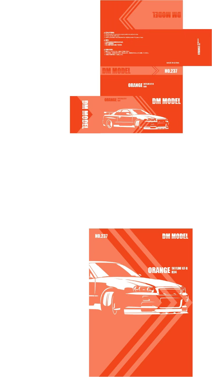 (PREORDER) DM MODEL Nissan Skyline GT-R R34 (RHD) Sunset Orange