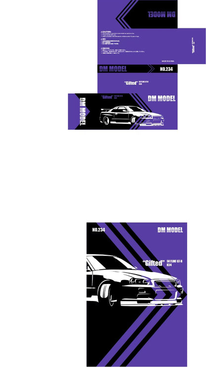 (PREORDER) DM MODEL Nissan Skyline GT-R R34 (RHD) Candy Purple