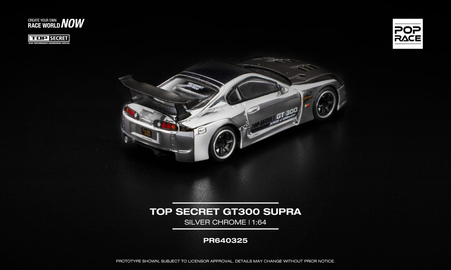 (PREORDER) Pop Race - Top Secret GT300 Toyota Supra (Silver Chrome)