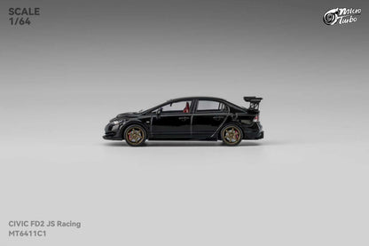(PREORDER) Micro Turbo Honda Civic FD2 JS Racing model (Metallic Black)