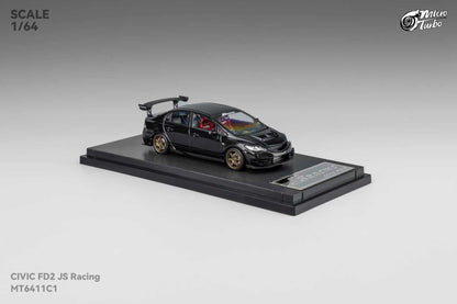 (PREORDER) Micro Turbo Honda Civic FD2 JS Racing model (Metallic Black)