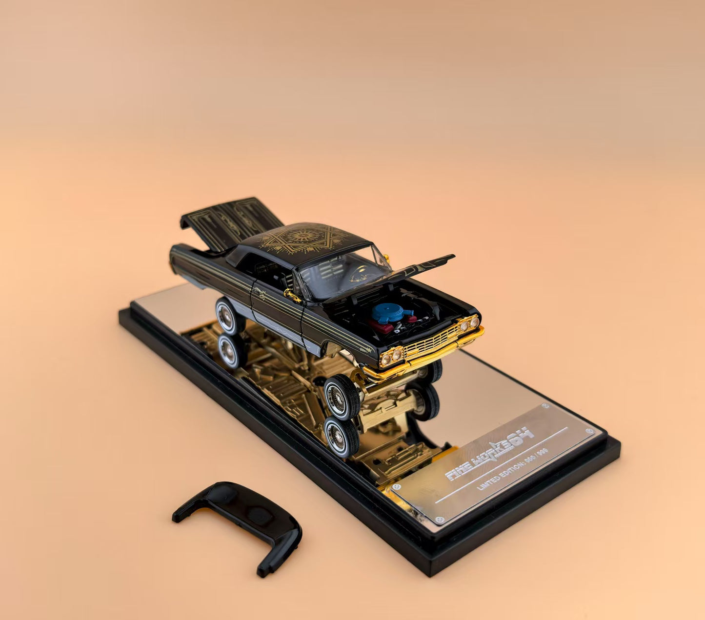 (PREORDER) Fine Works64 Chevy Impala - Foshan Exhibition Exclusive (Black/Gold Livery)