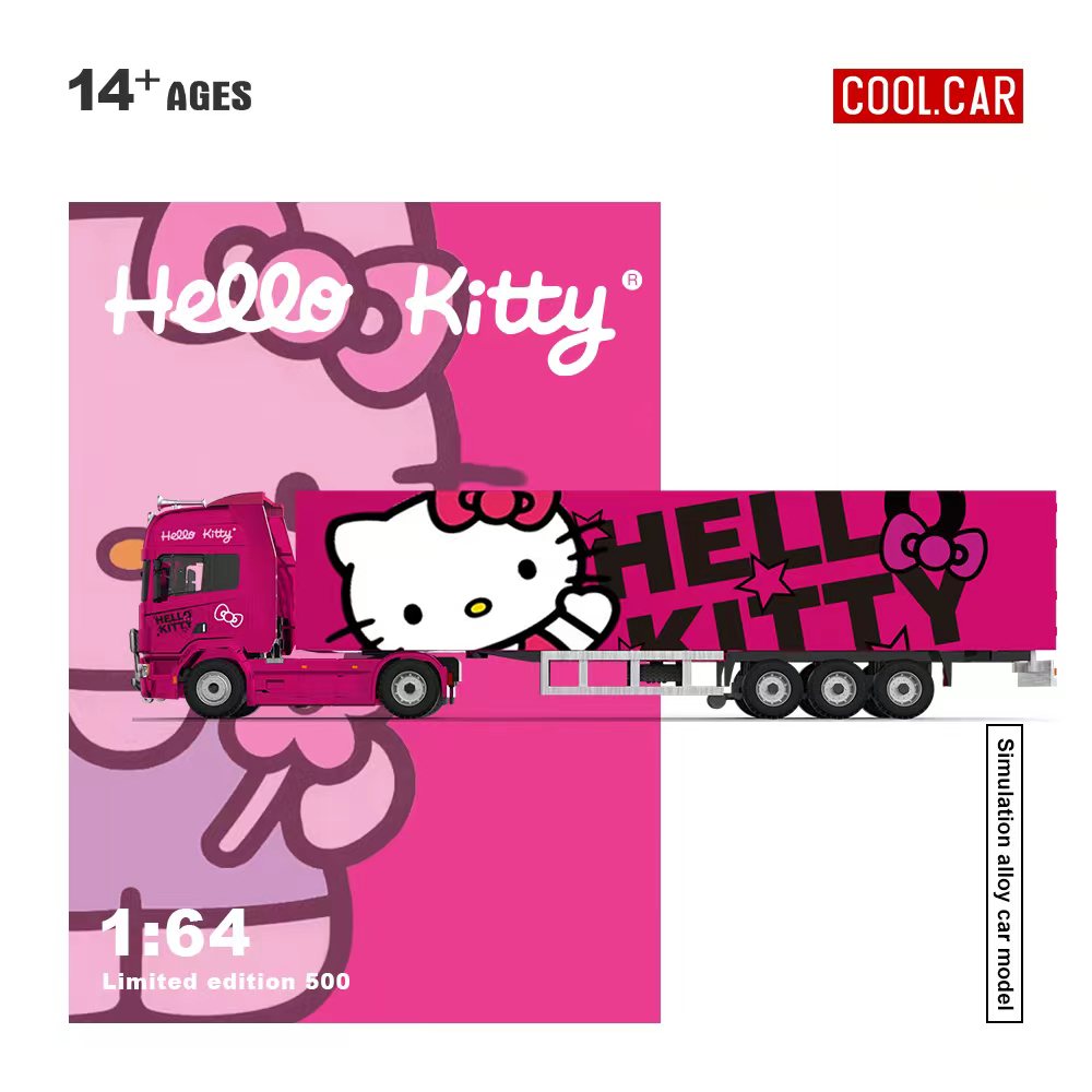 (PREORDER) Cool Car Scania Container Truck - Hello Kitty Livery