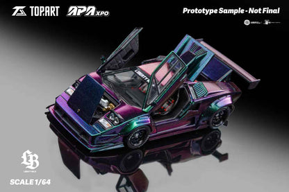 (PREORDER) Topart Liberty Walk LBWK Lamborghini Countach (Chameleon)
