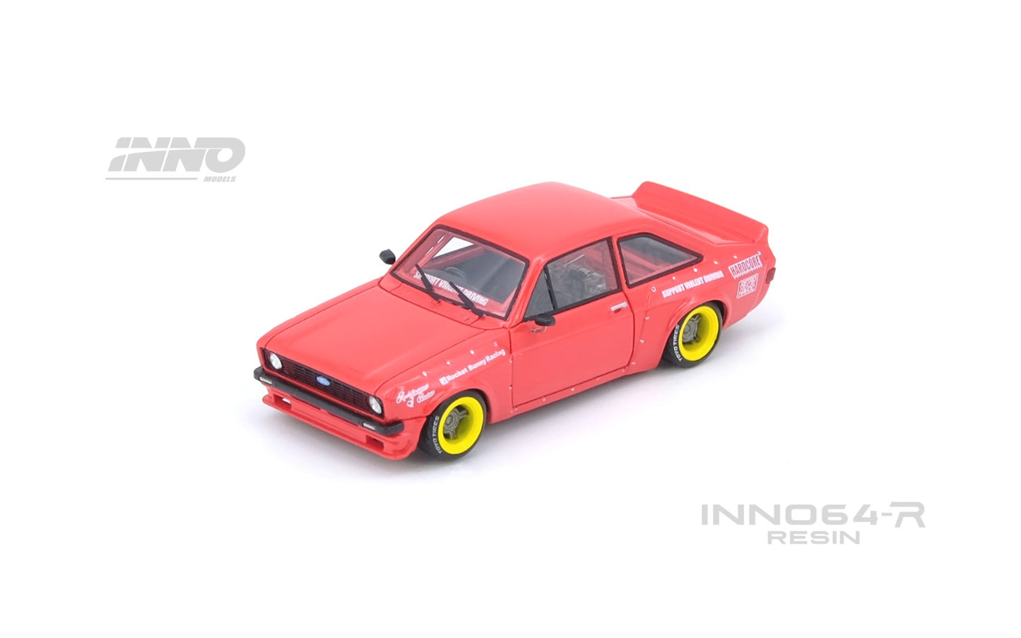 (PREORDER) Inno64-R Limited Event Edition RESIN Ford Escort MK2 Pandem "Emotion" Retro (Havoc Red)