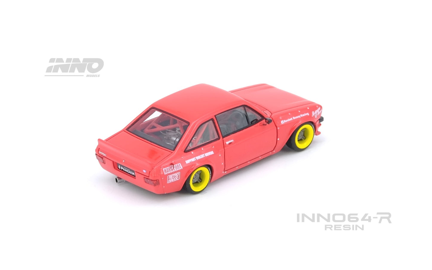 (PREORDER) Inno64-R Limited Event Edition RESIN Ford Escort MK2 Pandem "Emotion" Retro (Havoc Red)