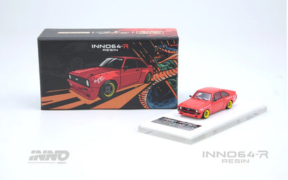 (PREORDER) Inno64-R Limited Event Edition RESIN Ford Escort MK2 Pandem "Emotion" Retro (Havoc Red)