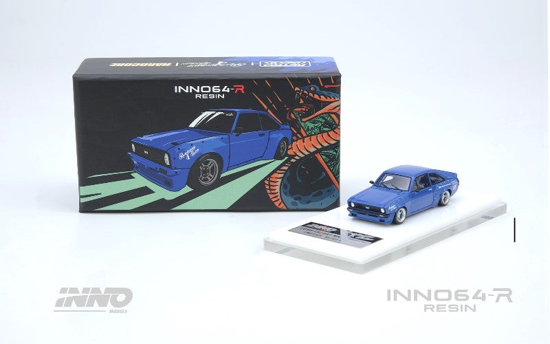 (PREORDER) Inno64-R Limited Event Edition RESIN Ford Escort MK2 Pandem "Emotion" Retro (Havoc Blue)