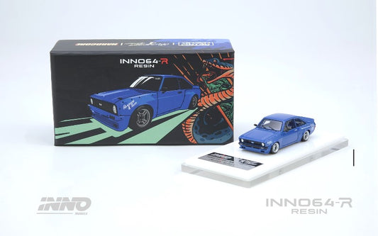 (PREORDER) Inno64-R Limited Event Edition RESIN Ford Escort MK2 Pandem "Emotion" Retro (Havoc Blue)