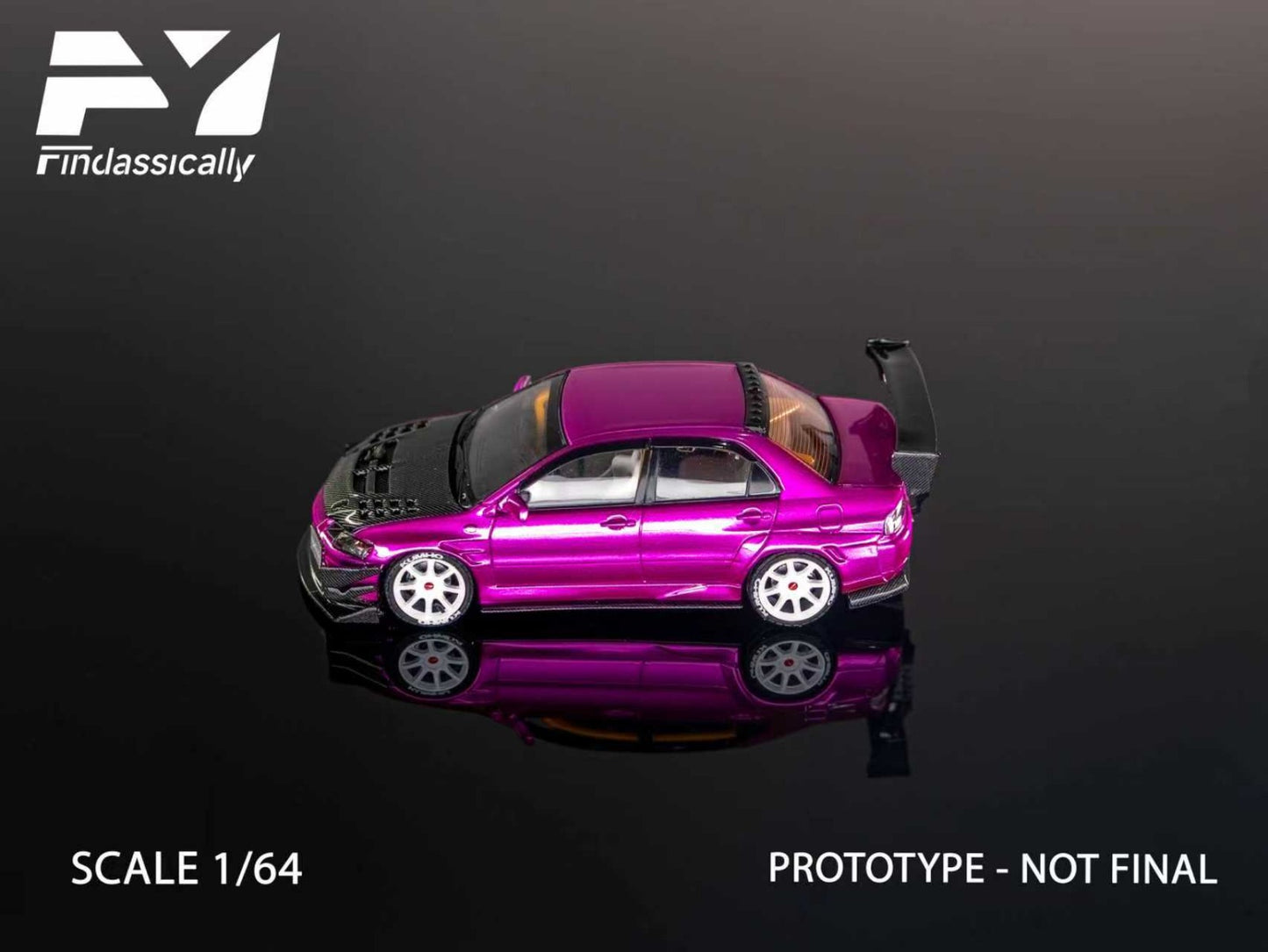 (PREORDER) Finclassically Mitsubishi 9th Generation Modified (Flash Pink/Carbon Fiber)