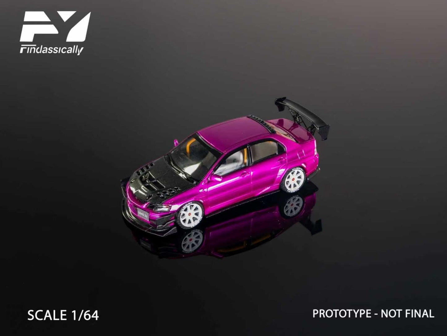 (PREORDER) Finclassically Mitsubishi 9th Generation Modified (Flash Pink/Carbon Fiber)