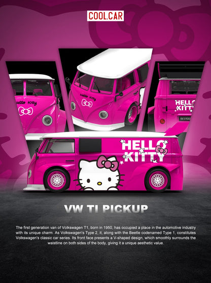 (PREORDER) Cool Car Volkswagen T1 Pickup (Hello Kitty-Dark Pink)