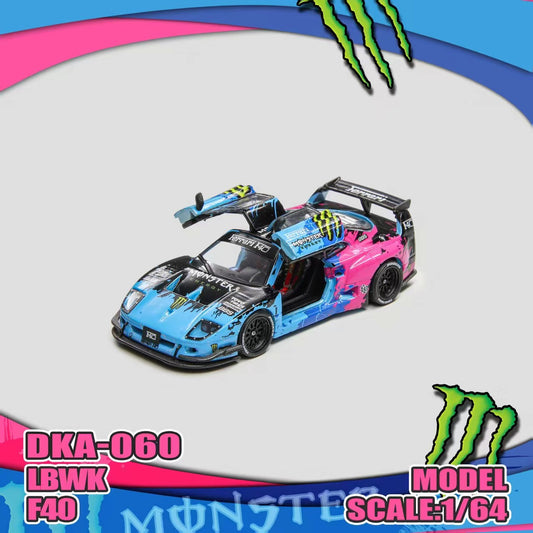 (PREORDER) Demon King Auto Supercar F40 LB-Works Wide-Body Gull Wing Gate Modified (Monster Livery)