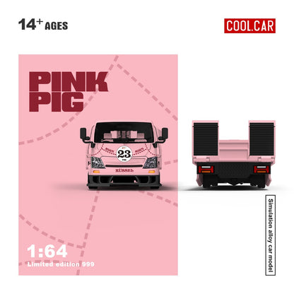 (PREORDER) Cool Car H300 Flatbed Transport Trailer (Pink Pig)