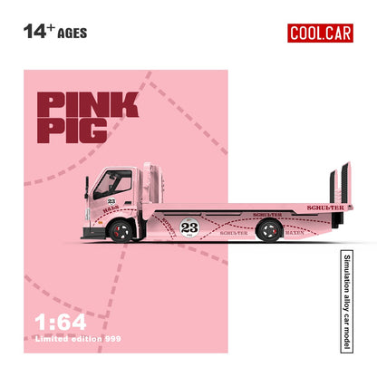 (PREORDER) Cool Car H300 Flatbed Transport Trailer (Pink Pig)