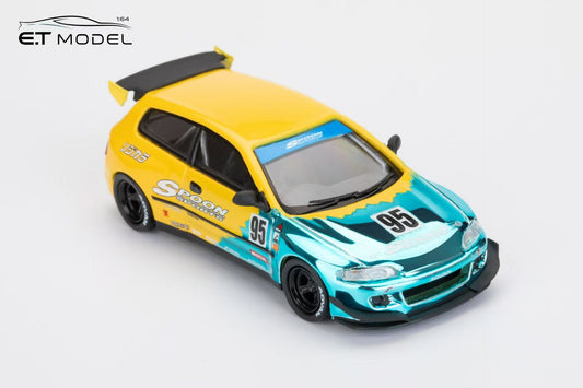 (PREORDER) ET Model x Model Collect Honda Pandem Civic EG6 Mk5 Rocket Bunny (Spoon #95 Livery)
