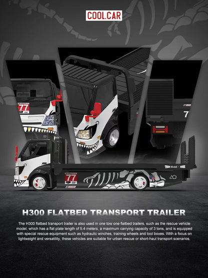 (PREORDER) Cool Car H300 Flatbed Transport Trailer (Bone Dragon 77#)