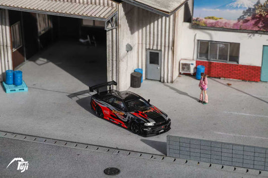 (PREORDER) Fuji Skyline Nissan R34 GT-R Nismo Z-Tune High-end Version (Black/Red Flame)