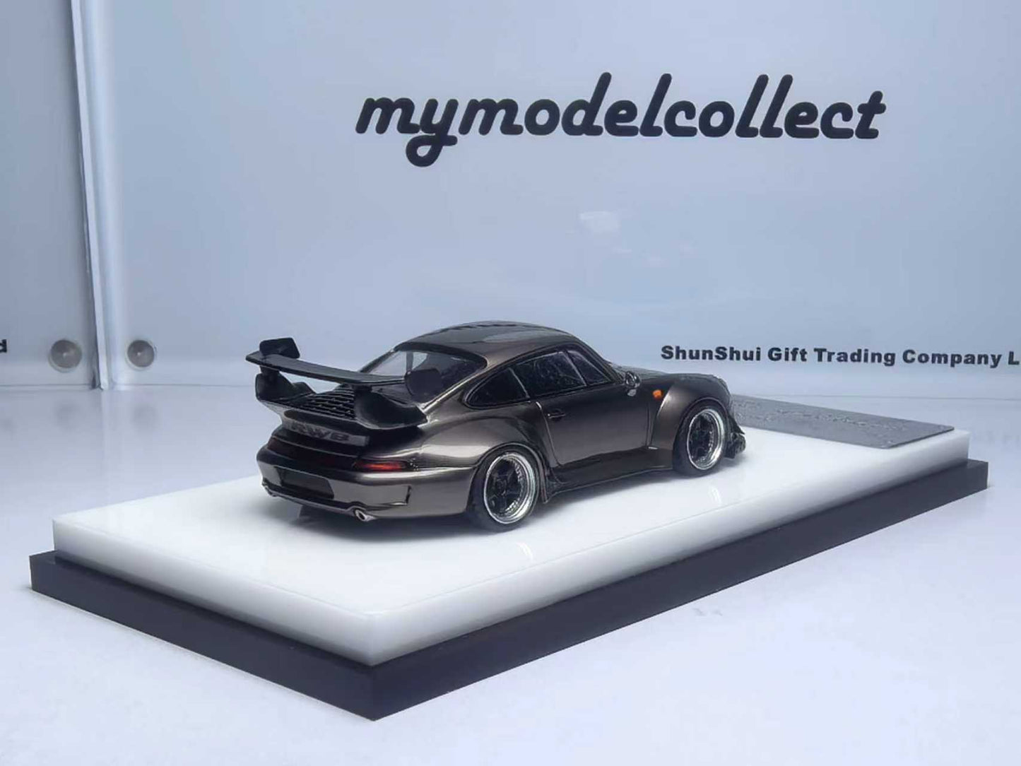 (PREORDER) My Model Collect Porsche RWB 964 High Wing (Chrome Pearl Grey)