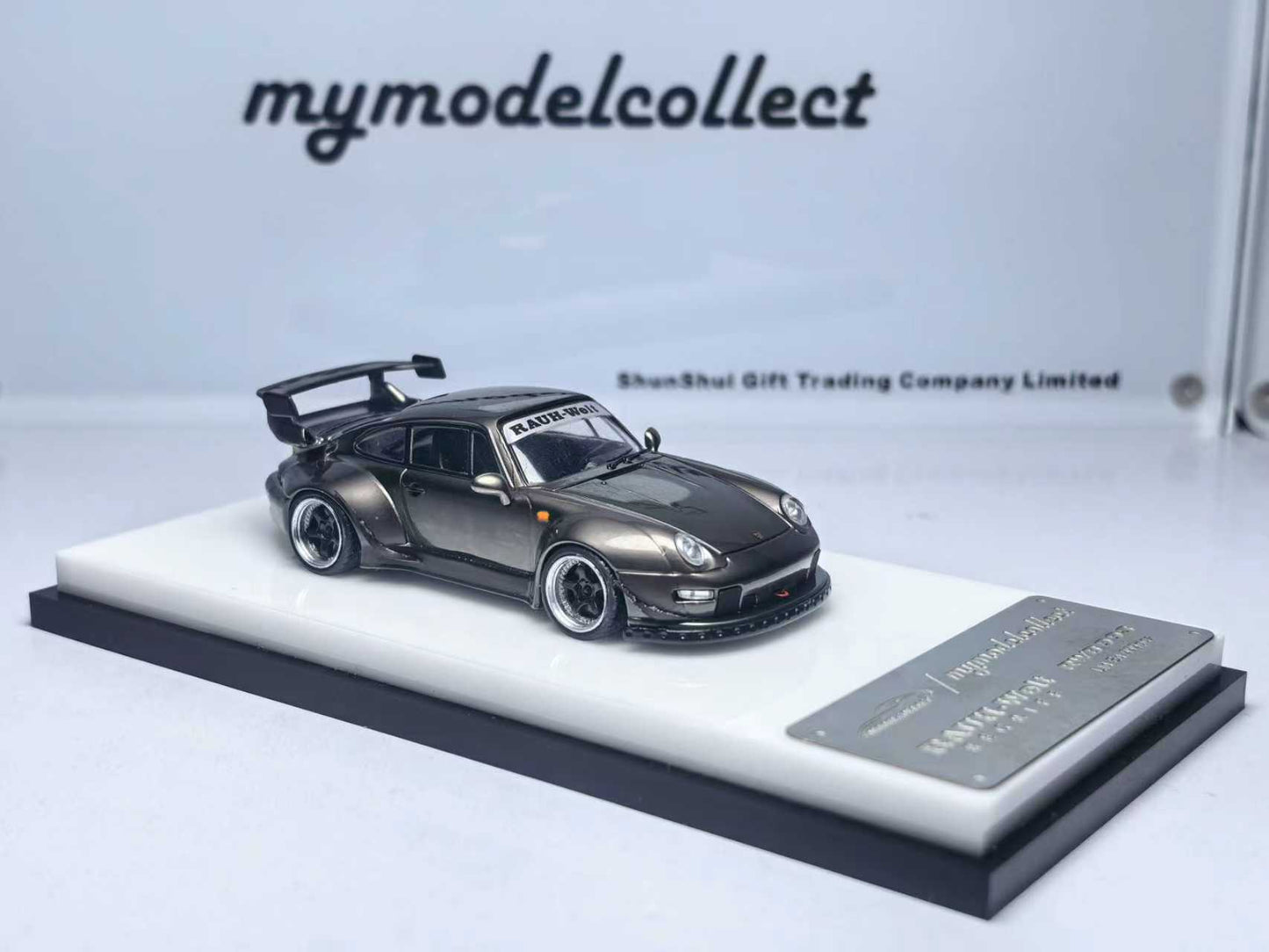 (PREORDER) My Model Collect Porsche RWB 964 High Wing (Chrome Pearl Grey)