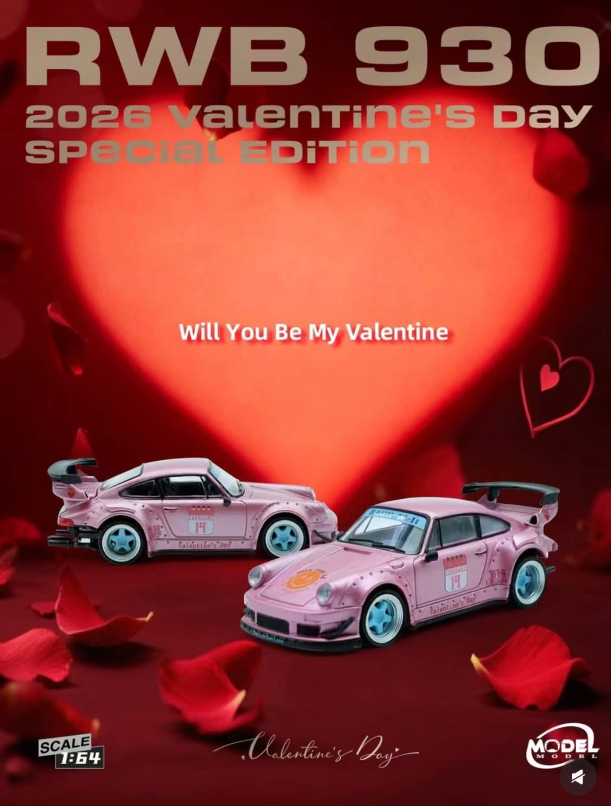 (PREORDER) ModelModel Porsche RWB 930 Valentine's Day Version 2026