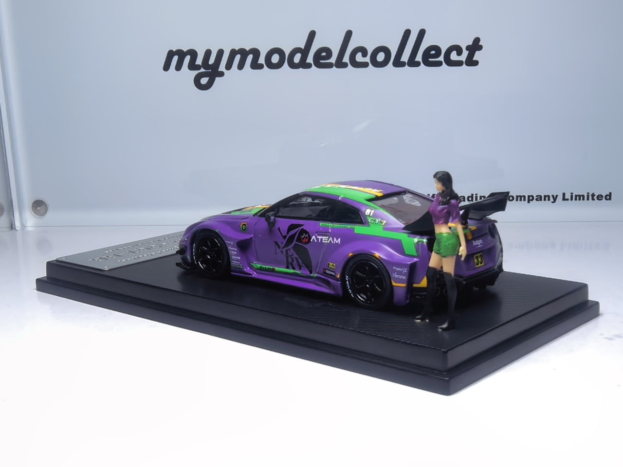 (PREORDER) My Model Collect Nissan LB GTR GT EVA Unit 01 (Hatsune Miku Matte Purple w/figure)