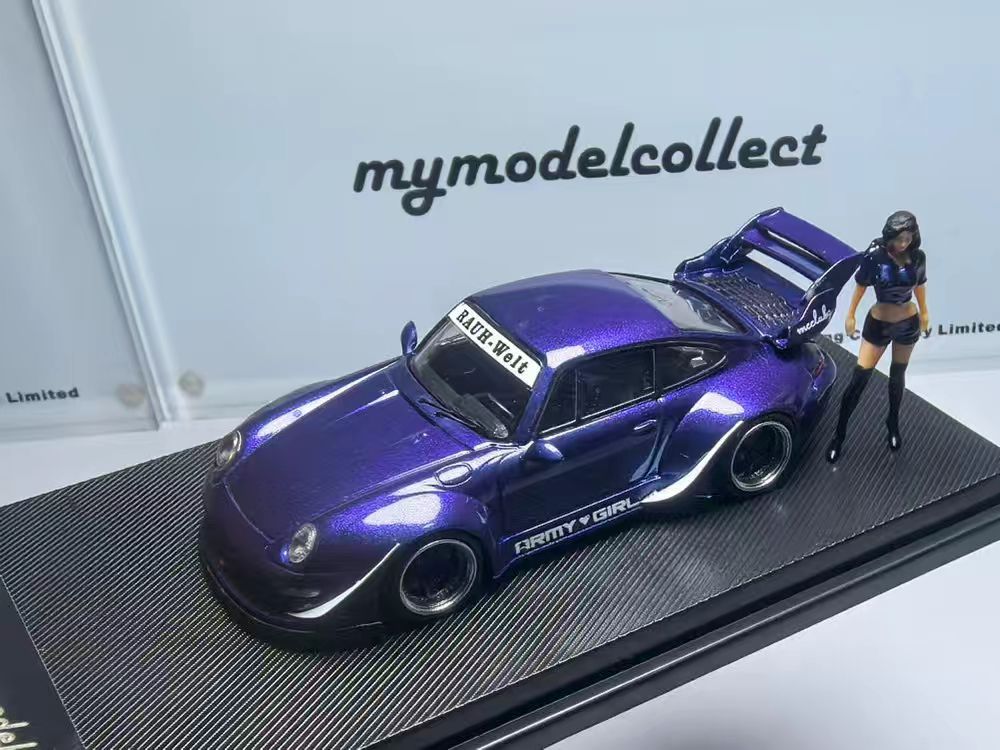 (PREORDER) My Model Collect Porsche RWB 993 High Wing (Purple Army Girl w/figure)