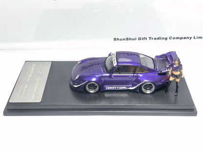 (PREORDER) My Model Collect Porsche RWB 993 High Wing (Purple Army Girl w/figure)