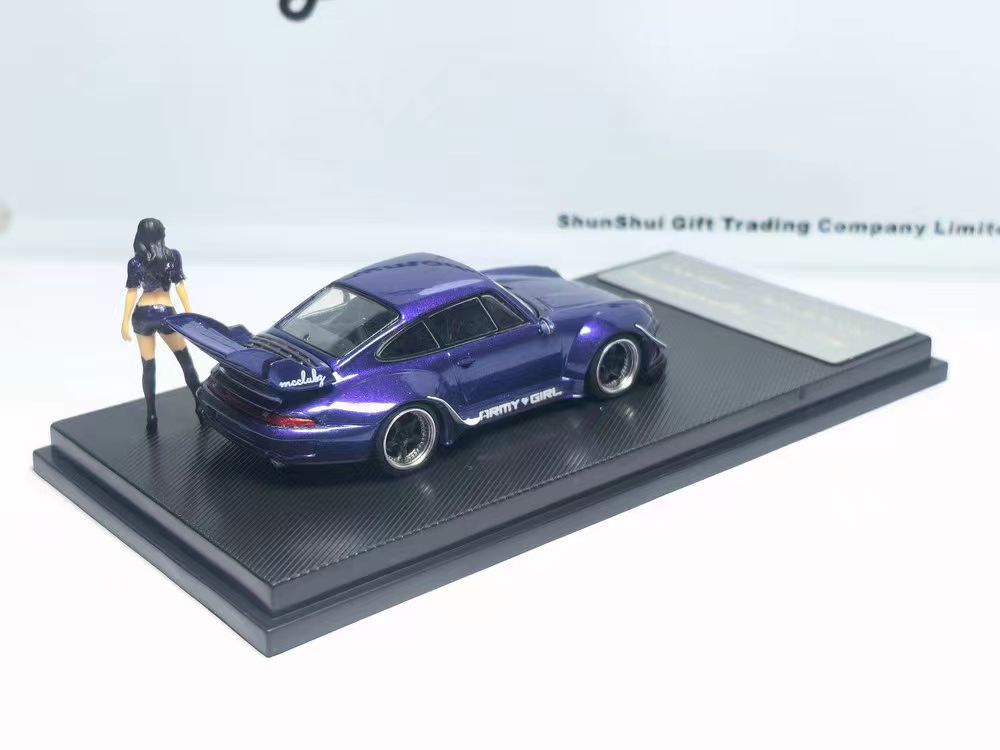 (PREORDER) My Model Collect Porsche RWB 993 High Wing (Purple Army Girl w/figure)