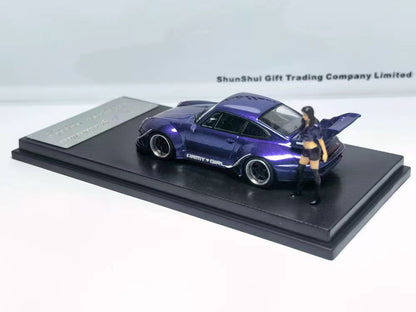 (PREORDER) My Model Collect Porsche RWB 993 High Wing (Purple Army Girl w/figure)