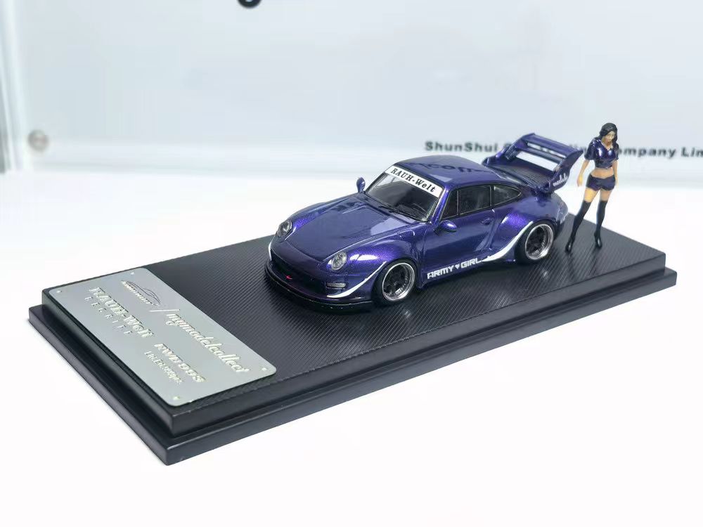 (PREORDER) My Model Collect Porsche RWB 993 High Wing (Purple Army Girl w/figure)