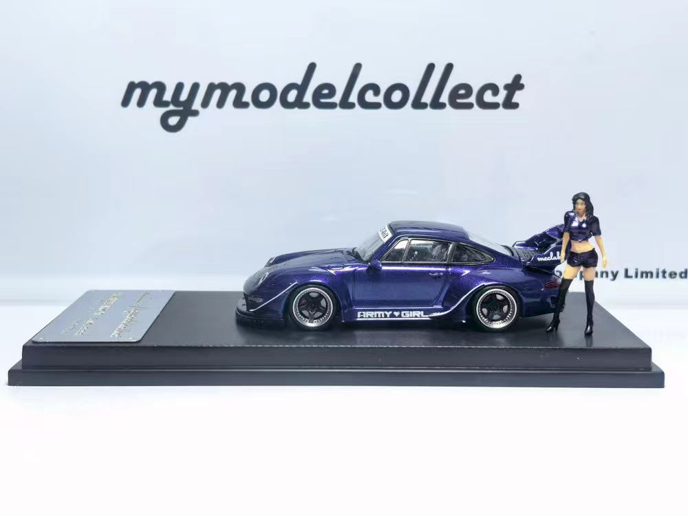 (PREORDER) My Model Collect Porsche RWB 993 High Wing (Purple Army Girl w/figure)