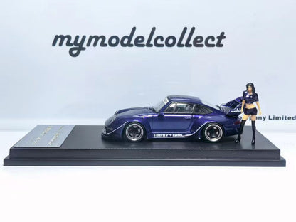 (PREORDER) My Model Collect Porsche RWB 993 High Wing (Purple Army Girl w/figure)
