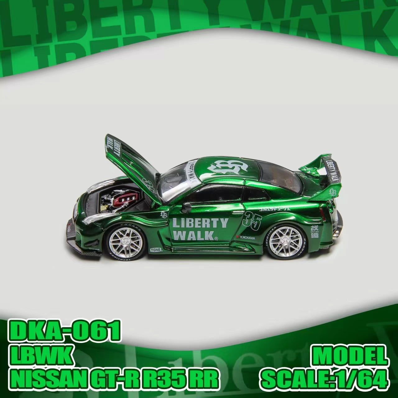 PREORDER) Demon King Auto Nissan GTR35 RR (LBWK Green Livery