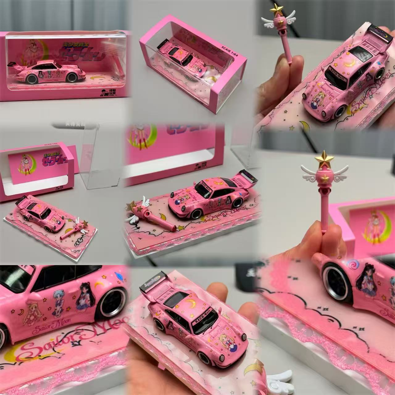 ZJWJ Model Porsche RWB993 Rauh-Welt Widebody Modified (Sailor Moon & Fairy Stick)