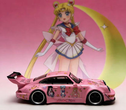 ZJWJ Model Porsche RWB993 Rauh-Welt Widebody Modified (Sailor Moon & Fairy Stick)