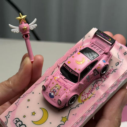 ZJWJ Model Porsche RWB993 Rauh-Welt Widebody Modified (Sailor Moon & Fairy Stick)