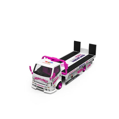 (PREORDER) Cool Car H300 Flatbed Transport Trailer IRON DAMES (White/Pink)