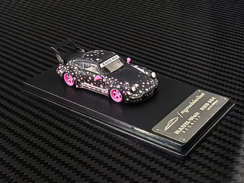 (PREORDER) My Model Collect Porsche RWB964 High Wing (Pink Sakura Livery)