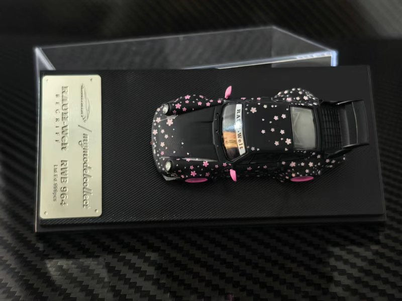 (PREORDER) My Model Collect Porsche RWB964 High Wing (Pink Sakura Livery)