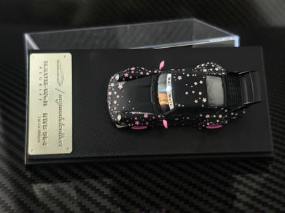 (PREORDER) My Model Collect Porsche RWB964 High Wing (Pink Sakura Livery)