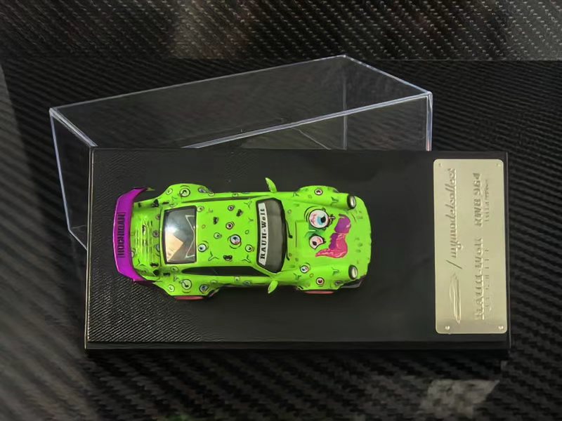 (PREORDER) My Model Collect Porsche RWB964 GT Wing (boo!nigan Magic Eye Green/Purple Livery)