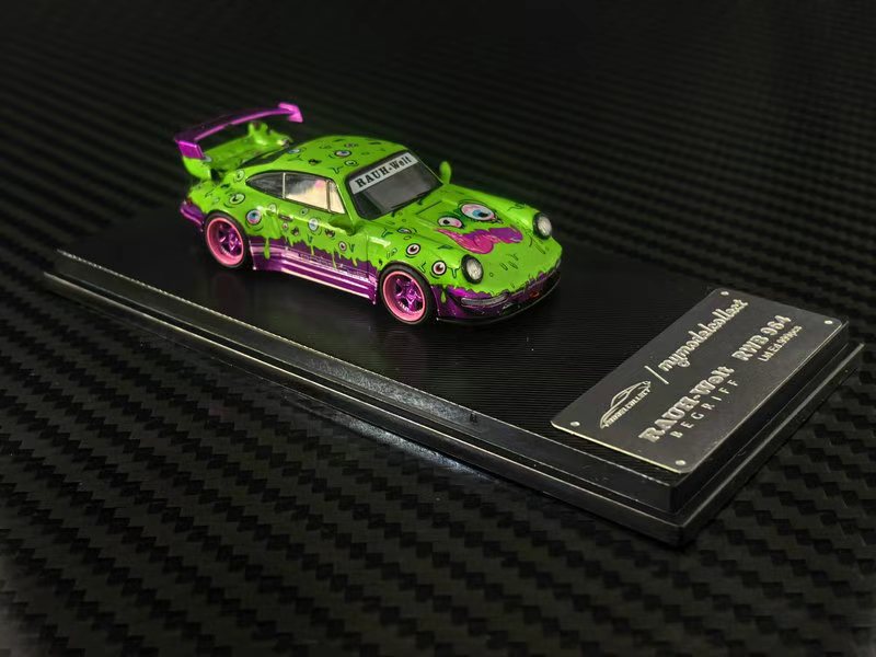 (PREORDER) My Model Collect Porsche RWB964 GT Wing (boo!nigan Magic Eye Green/Purple Livery)