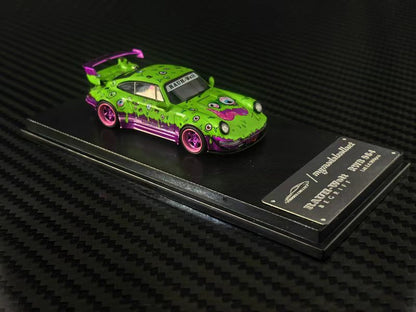 (PREORDER) My Model Collect Porsche RWB964 GT Wing (boo!nigan Magic Eye Green/Purple Livery)